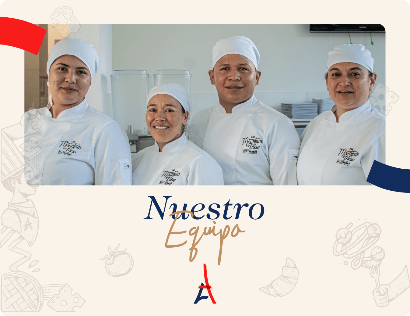 Chef Clases en el Liceo Frances Internacional equipo de chef cocina menu almuerzo recetas chefs Lac Calera